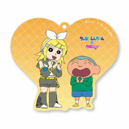 Creon Shin-chan x Hatsune Miku Heart-shaped acrylic key holder Kagamine Rin and Masao-kun (ｸﾚﾖﾝしんちゃん×初音ﾐｸ ﾊｰﾄ型ｱｸﾘﾙｷｰﾎﾙﾀﾞｰ鏡音ﾘﾝとﾏｻｵくん)