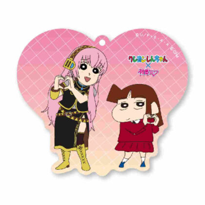 Creon Shin-chan x Hatsune Miku Heart-shaped acrylic key holder Megurine Luka and Ai-chan (ｸﾚﾖﾝしんちゃん×初音ﾐｸ ﾊｰﾄ型ｱｸﾘﾙｷｰﾎﾙﾀﾞｰ巡音ﾙｶとあいちゃん)