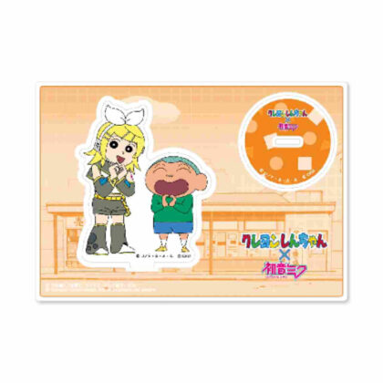 Creon Shin-chan x Hatsune Miku acrylic stand Kagamine Rin and Masao-kun (ｸﾚﾖﾝしんちゃん×初音ﾐｸ ｱｸﾘﾙｽﾀﾝﾄﾞ 鏡音ﾘﾝとﾏｻｵくん)