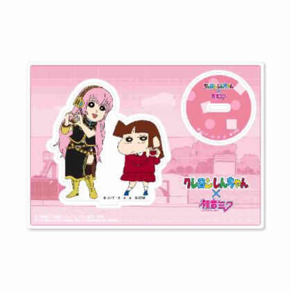 Creon Shin-chan x Hatsune Miku acrylic stand Megurine Luka and Ai-chan (ｸﾚﾖﾝしんちゃん×初音ﾐｸ ｱｸﾘﾙｽﾀﾝﾄﾞ 巡音ﾙｶとあいちゃん)
