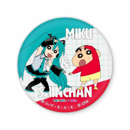 Creon Shin-chan x Hatsune Miku can badge Hatsune Miku and Shin-chan (ｸﾚﾖﾝしんちゃん×初音ﾐｸ 缶ﾊﾞｯｼﾞ 初音ﾐｸとしんちゃん)