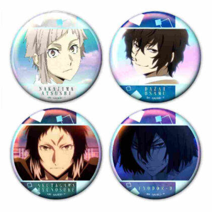 Bungo Stray Dogs Aurora Can Badge Set of 4 A (文豪ストレイドッグス オーロラ缶バッジ4個セットA)