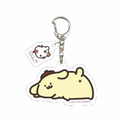 Acrylic keychain with parts Stationery to Issho x Pompompurin 03 C Ver. (Collaboration illustration) (パーツ付きアクリルキーホルダー お文具といっしょ×ポムポムプリン 03 C Ver.(コラボイラスト))