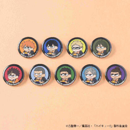 Haikyu!! Girori Can Badge Karasuno (ハイキュー!! ジロリ 缶バッジ 烏野)
