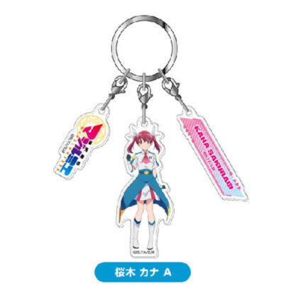 3-strand acrylic key chain Magil Mie Co., Ltd. 01 Sakuragi Kana A (3連アクリルキーホルダー 株式会社マジルミエ01 桜木 カナA)
