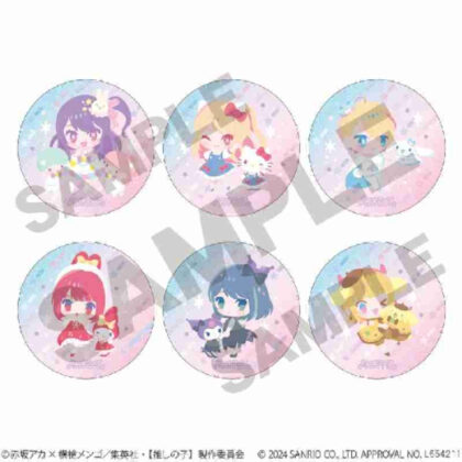 [Oshinoko] x Sanrio Characters Trading Glitter Can Badge (【推しの子】×サンリオキャラクターズ トレーディンググリッター缶バッジ)