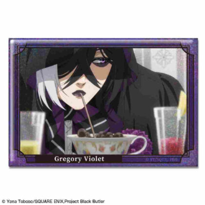 Black Butler -Boarding School Edition- Hologram Can Badge Design 21 Gregory Violet A (黒執事 -寄宿学校編- ホログラム缶バッジ デザイン21 グレゴリー・バイオレット A)