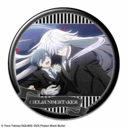 Black Butler -Boarding School Edition- Can Badge Design 34 Ciel Phantomhive & Undertaker (黒執事 -寄宿学校編- 缶バッジ デザイン34 シエル・ファントムハイヴ&葬儀屋)