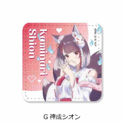 I'm a VTuber, but I forgot to turn off the stream and it became a legend Leather Badge (Square) G Shion Kaminari (VTuberなんだが配信切り忘れたら伝説になってた レザーバッジ(スクエア) G 神成シオン)