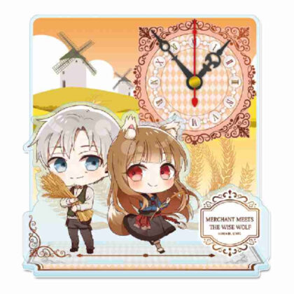 Spice and Wolf MERCHANT MEETS THE WISE WOLF Puchichoko Mini Acrylic Table Clock Mugi (狼と香辛料 MERCHANT MEETS THE WISE WOLFぷちちょこミニアクリル置時計 麦)