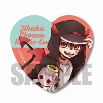 HBJA-01 ハート缶バッジ 地縛少年花子くん 小悪魔パーカーver./花子くん(天使寧々ちゃんぬい (HBJA-01 心形徽章廁所束縛花子君小惡魔派克大衣 ver./花子君（天使寧寧縫紉）)