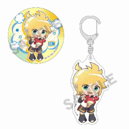 Hatsune Miku Can Badge & Acrylic Keychain Set Kagamine Len Enjoy Osaka 2024 (初音ミク 缶バッジ&アクリルキーホルダーセット 鏡音レン エンジョイ大阪2024)