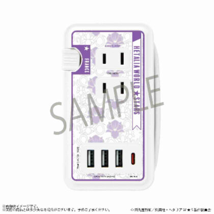 Hetalia World☆Stars France model AC tap with USB/USB Type-C (ヘタリア World☆Stars フランス モデル USB/USB Type-C付きACタップ)