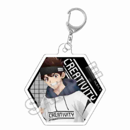 Dr.STONE Monotone Street Die Cut Acrylic Keychain Chrome (Dr.STONE Monotone Street ダイカットアクリルキーチェーン クロム)