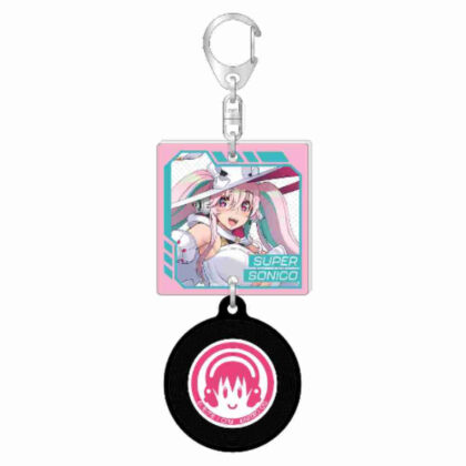Racing Miku 2024Ver.×Super Sonico Jacket style record key chain B (レーシングミク 2024Ver.×すーぱーそに子 ジャケット風レコードキーホルダー B)