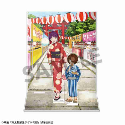 鬼太郎誕生 ゲゲゲの謎 描き下ろしジオラマアクリルスタンド 鬼太郎&目玉おやじ&ねこ娘 お祭りVe (喜多郎誕生 格格格之謎 新繪製的立體模型壓克力看台 喜多郎 & Medama Oyaji & Cat Girl Festival Ve)