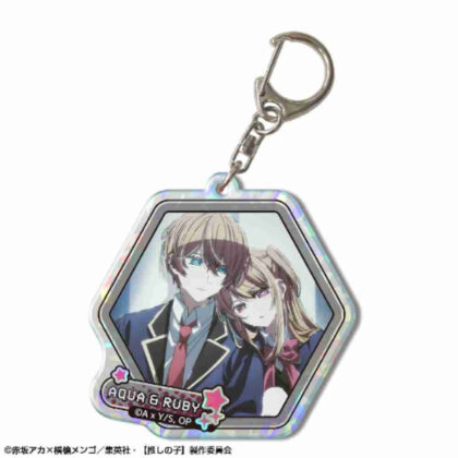 [Oshinoko] Hologram acrylic keychain Ver.2 Design 10 Aqua & Ruby (【推しの子】 ホログラムアクリルキーホルダー Ver.2 デザイン10 アクア&ルビー)