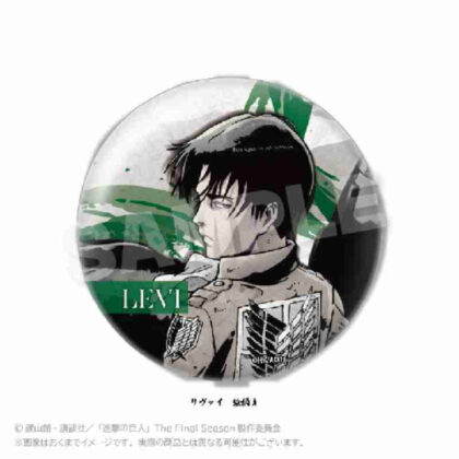 Attack on Titan Sumi-e style little big can badge Vol.2 Levi pattern A (進撃の巨人 墨絵風ちょいデカ缶バッジ Vol.2リヴァイ絵柄A)