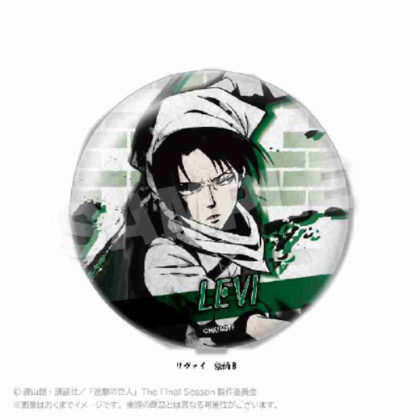 Attack on Titan Sumi-e style little big can badge Vol.2 Levi pattern B (進撃の巨人 墨絵風ちょいデカ缶バッジ Vol.2リヴァイ絵柄B)
