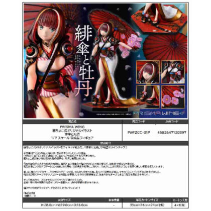 PRISMA WING Fujichoco's original illustration Scarlet Umbrella and Peony 1/7 scale finished figure (PRISMA WING 藤ちょこ氏オリジナルイラスト 緋傘と牡丹 1/7スケール完成品フィギュア)
