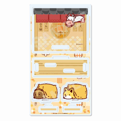 タヌキとキツネ ジオラマアクリル 01 タヌキ&キツネ いなり寿司(Enjoy!OSUSHI!) (浣熊和狐狸立體模型壓克力 01 浣熊和狐狸稻荷壽司（享受！OSUSHI！）)