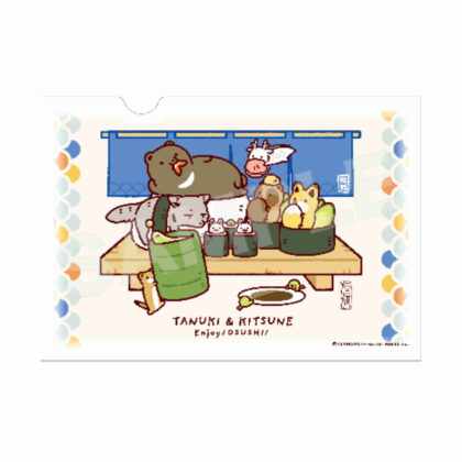 タヌキとキツネ 和紙ファイル 02 集合(Enjoy!OSUSHI!) (浣熊和狐狸日本紙文件夾 02 套（享受！OSUSHI！）)