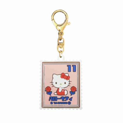 Sanrio Characters Retro Stamp Rubber Keychain Hello Kitty (サンリオキャラクターズ レトロ切手ラバーキーホルダー ハローキティ)