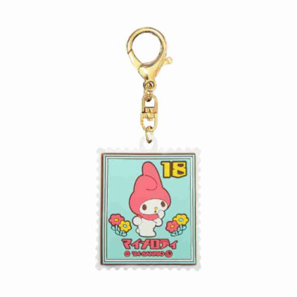 Sanrio Characters Retro Stamp Rubber Keychain My Melody (サンリオキャラクターズ レトロ切手ラバーキーホルダー マイメロディ)