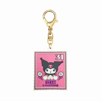 Sanrio Characters Retro Stamp Rubber Keychain Kuromi (サンリオキャラクターズ レトロ切手ラバーキーホルダー クロミ)