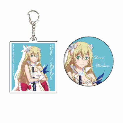 Acrylic key chain & can badge set Kimi Sen x Kami Hunger x Why Boku 03 Rinne x Alice Liese (newly drawn illustration) (アクリルキーホルダー&缶バッジセット キミ戦×神飢え×なぜ僕 03 リンネ×アリスリーゼ(描き下ろしイラスト))