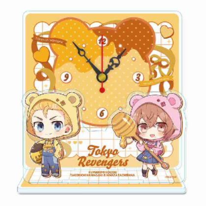 Tokyo Revengers Puchichoko Mini Acrylic Table Clock Kumamimi Parker Ver. A Hanagaki Budou & Tachibana Hinata (東京リベンジャーズ ぷちちょこミニアクリル置時計 くまみみパーカーVer. A 花垣武道&橘日向)