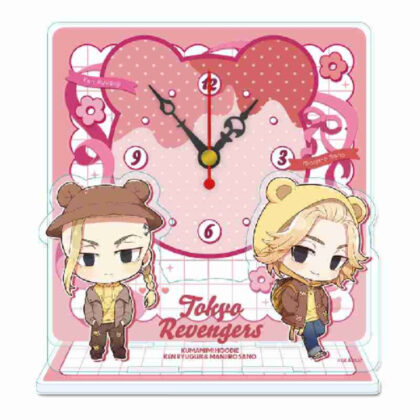 Tokyo Revengers Puchichoko Mini Acrylic Table Clock Kumamimi Parker Ver. B Manjiro Sano & Ken Ryuguji (東京リベンジャーズ ぷちちょこミニアクリル置時計 くまみみパーカーVer. B 佐野万次郎&龍宮寺堅)