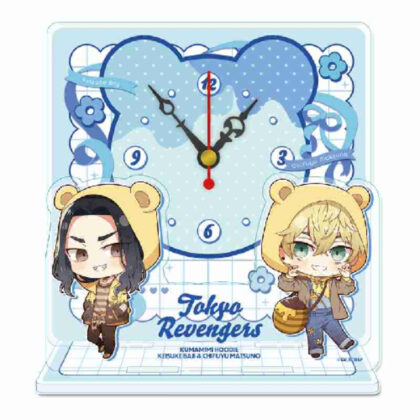 Tokyo Revengers Puchichoko Mini Acrylic Table Clock Kumamimi Parker Ver. C Chifuyu Matsuno & Keisuke Baji (東京リベンジャーズ ぷちちょこミニアクリル置時計 くまみみパーカーVer. C 松野千冬&場地圭介)