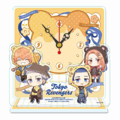 Tokyo Revengers Puchichoko Mini Acrylic Table Clock Kumamimi Parker Ver. D Takashi Mitsutani & Nahoya Kawada & Hakkai Shiba (東京リベンジャーズ ぷちちょこミニアクリル置時計 くまみみパーカーVer. D 三ツ谷隆&河田ナホヤ&柴八戒)