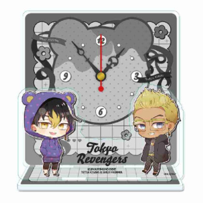 Tokyo Revengers Puchichoko Mini Acrylic Table Clock Kumamimi Parker Ver. F Tetsuta Kisaki & Shuji Hanma (東京リベンジャーズ ぷちちょこミニアクリル置時計 くまみみパーカーVer. F 稀咲鉄太&半間修二)