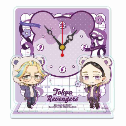 Tokyo Revengers Puchichoko Mini Acrylic Table Clock Kumamimi Parker Ver. G Ran Haitani & Ryudo Haitani (東京リベンジャーズ ぷちちょこミニアクリル置時計 くまみみパーカーVer. G 灰谷蘭&灰谷竜胆)