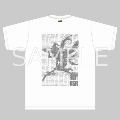 Racing Miku 2024 Ver. Key Visual Side Silhouette & Battle Record T-shirt White XL Size (レーシングミク2024Ver. キービジュアルサイドシルエット&戦績Tシャツ 白 XLサイズ)
