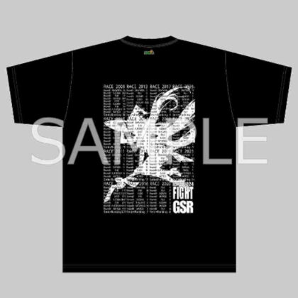 Racing Miku 2024 Ver. Key visual side silhouette & record T-shirt black 5L size (レーシングミク2024Ver. キービジュアルサイドシルエット&戦績Tシャツ 黒 5Lサイズ)
