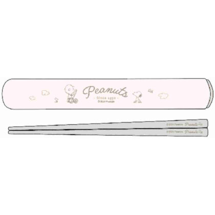 PEANUTS Pull Lid Chopsticks Box Set 19.5cm HS-16 (PEANUTS 引フタ箸箱セット 19.5cm HS-16)