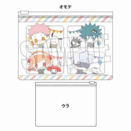 FLJJS-01 フラットポーチ 呪術廻戦 渋谷事変 × サンリオキャラクターズ/A (FLJJS-01 扁袋柔術海鮮澀谷事件 x 三麗鷗角色/A)