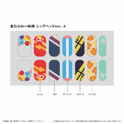ONE PIECE ジェルタピネイルシール麦わらの一味柄 エッグヘッドVer. A (海賊王凝膠塔皮指甲印章草帽海賊團蛋頭版 A)