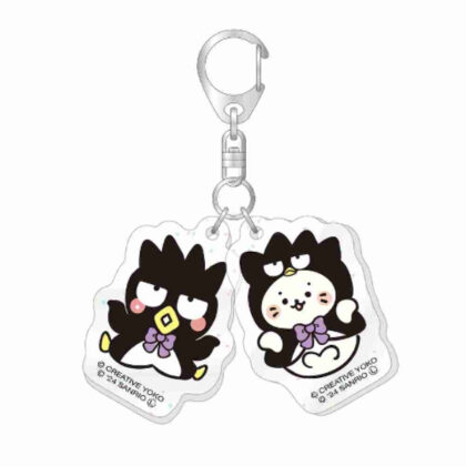 しろたん×はぴだんぶい ラメ入りツインアクリルキーホルダー しろたん×バッドばつ丸 (Sirotan x Hapidanbui 雙壓克力閃光鑰匙圈 Sirotan x Bad Badtzmaru)