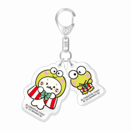 しろたん×はぴだんぶい ラメ入りツインアクリルキーホルダー しろたん×けろけろけろっぴ (Sirotan x Hapidanbui 雙壓克力閃光鑰匙圈 Sirotan x Kerokerokeroppi)