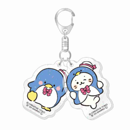 しろたん×はぴだんぶい ラメ入りツインアクリルキーホルダー しろたん×タキシードサム (Sirotan x Hapidanbui 雙壓克力閃光鑰匙圈 Sirotan x Tuxedo Sam)