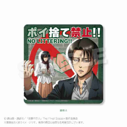 進撃の巨人 注意ステッカー 絵柄A (進擊的巨人警告貼紙圖案A)