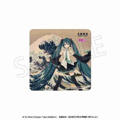 葛飾北斎×初音ミク カーマグネット 冨嶽三十六景神奈川沖浪裏 (葛飾北齋 x 初音未來車磁貼 富士山三十六景 神奈川衝浪裡)