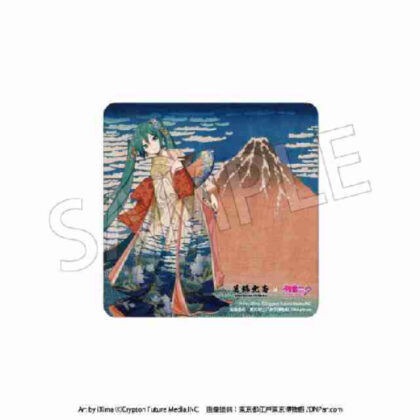 葛飾北斎×初音ミク カーマグネット 冨嶽三十六景凱風快晴 (葛飾北齋 x 初音未來汽車磁貼 富士山三十六景、晴朗風)