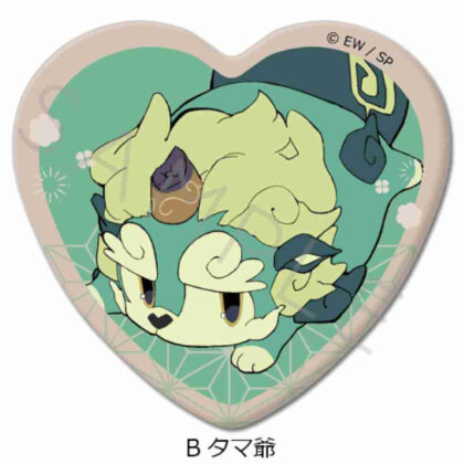 天穂のサクナヒメ ハート型缶バッジ B タマ爺 (天寶之作姬 心形罐徽章 B 玉路)