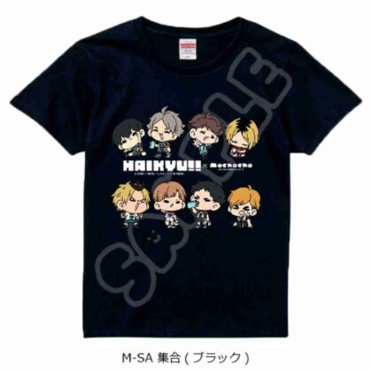 ハイキュー!! みんなmochocho化大作戦! 第2弾 Tシャツ M-SA 集合 ブラック XLサイズ (Haikyu!! 大家mochocho操作！)
