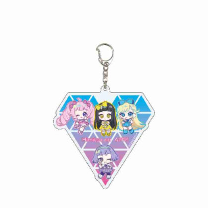 デカアクリルキーホルダー ひみつのアイプリ 01 アイプリバースVer. ひまり&みつき&つむぎ&チィ(ミニキャライラスト) (大壓克力鑰匙圈 Himitsu no Aipuri 01 Aipuri Reverse Ver. Himari & Mitsuki & Tsumugi & Chi (迷你人物插畫))